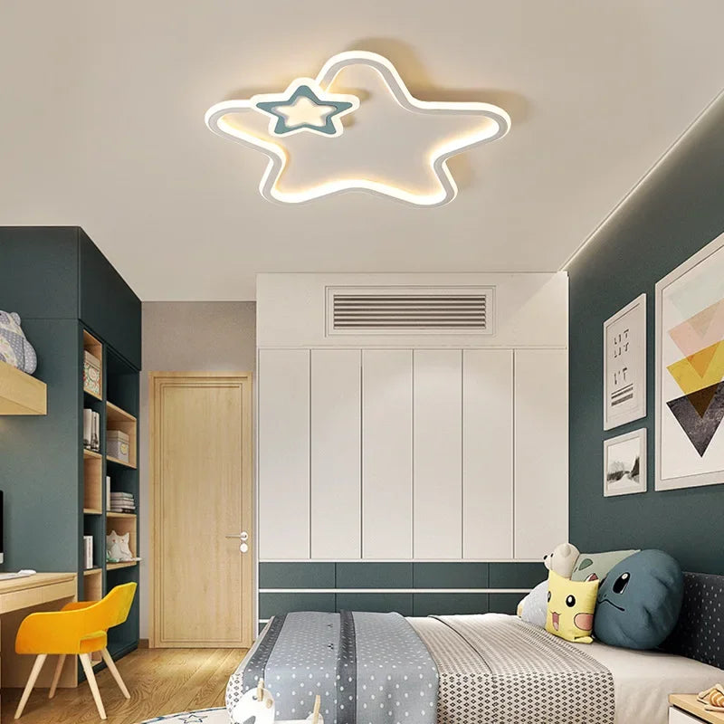 Modern star LED ceiling light for luminous interior decoration - vue 5 sur 16