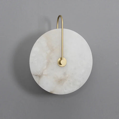Gold metal and natural marble LED wall light for modern lighting - vue 6 sur 19