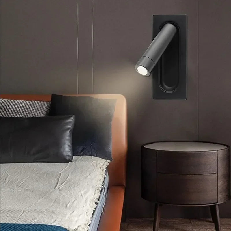 Led wall lamp reading light for bedroom, rotatable wall light for living room or bedside