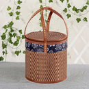 eco-friendly and foldable woven bamboo picnic basket