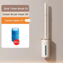 Disposable cleaning brush with long handle and replaceable head