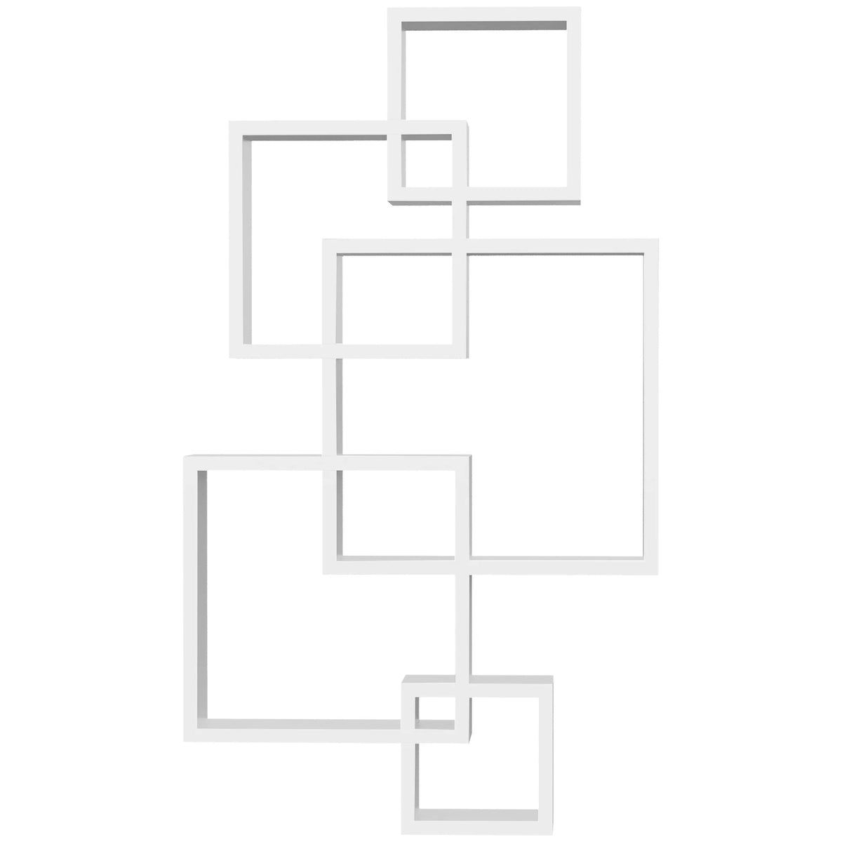 HOMCOM wall shelf with 5 cubes for living room bedroom 49.5x10.2x86 cm