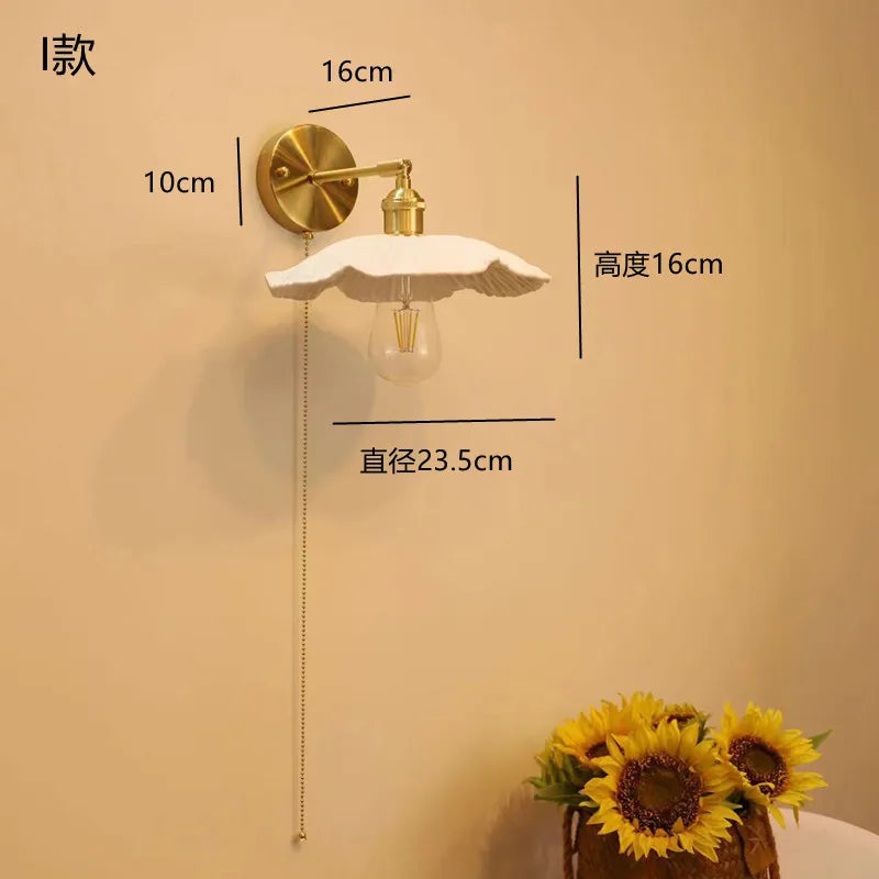 Antique LED wall light with pull switch - vue 10 sur 10