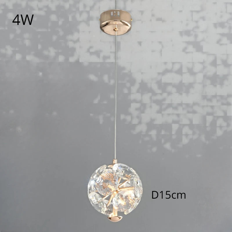 Modern luxury pendant light with luminous diamond design - vue 9 sur 9