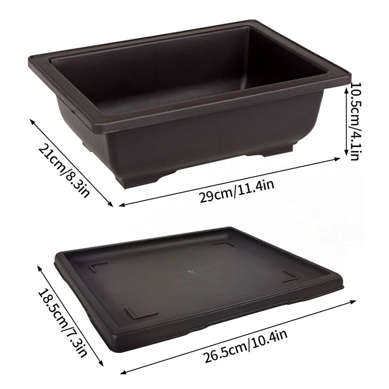 Rectangular clay effect flower pots for outdoor garden