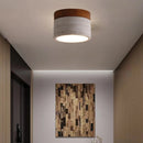 Minimalist natural marble and dark wood ceiling light