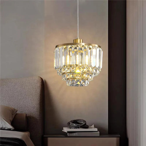 Contemporary copper crystal chandelier for modern decor - vue 2 sur 7