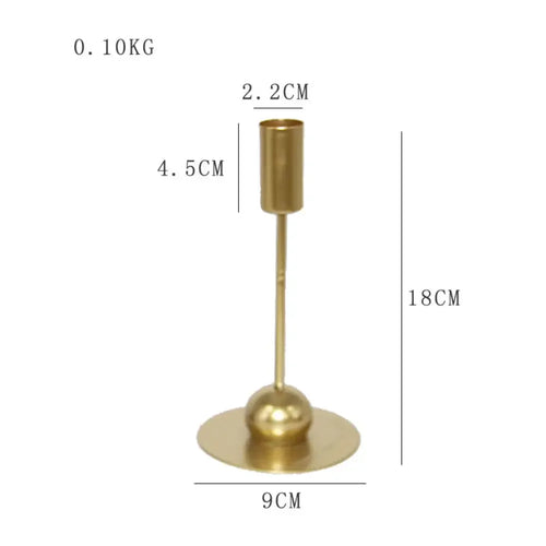 Gold metal candle holder for parties and weddings - vue 20 sur 24