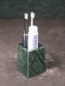 organized marble bathroom accessory set