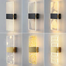 Nordic brushed gold acrylic LED wall light for interior decoration