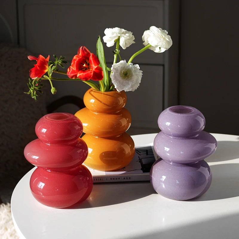 medieval vase for floral arrangement in elegant glass