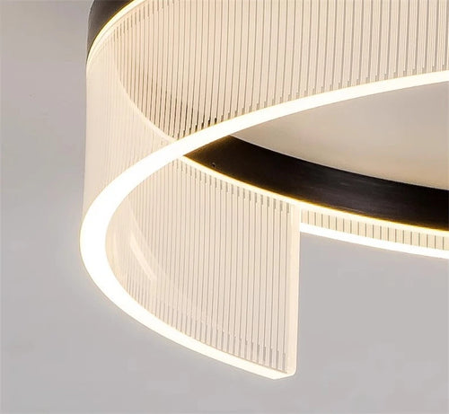 Modern round LED ceiling light in metal and acrylic for indoors - vue 7 sur 13