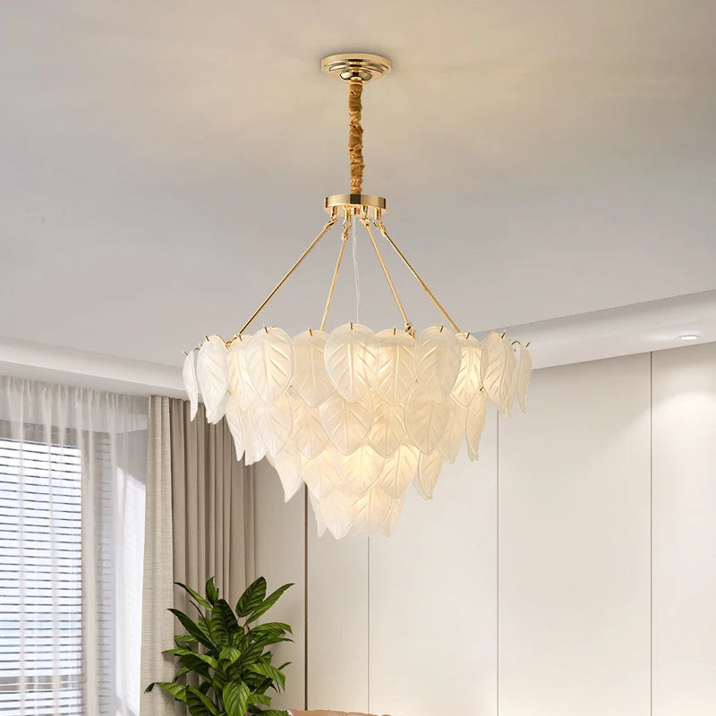 Golden crystal chandelier for modern interior decor