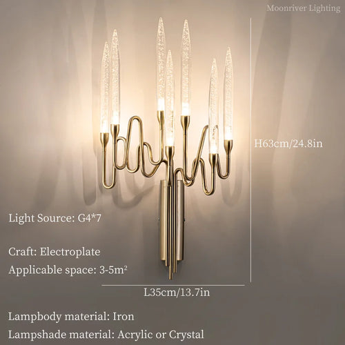 Elegant crystal designer wall light for interiors - vue 8 sur 22