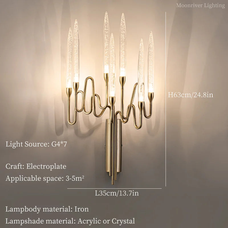 Elegant crystal designer wall light for interiors - vue 7 sur 22