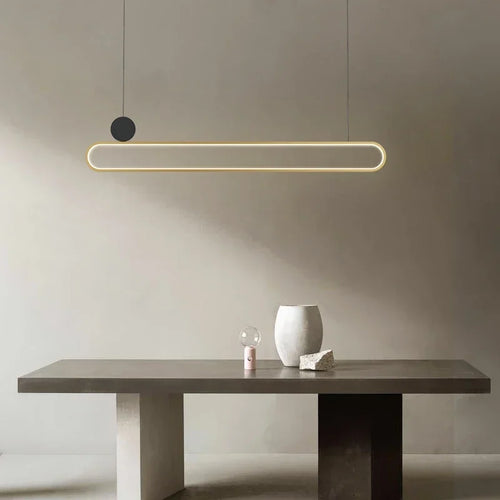 Nordic minimalist double ring LED pendant light for interiors - vue 2 sur 16