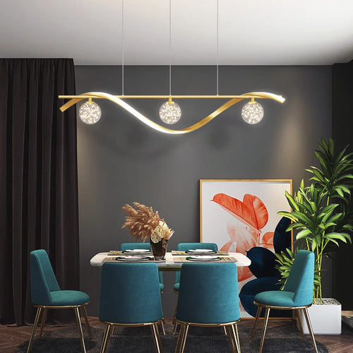 Sandyha LED stars clear glass ball chandelier - vue 6 sur 8