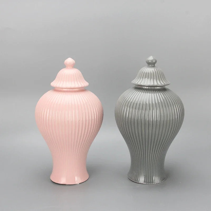 decorative ceramic tea and ginger jar with lid