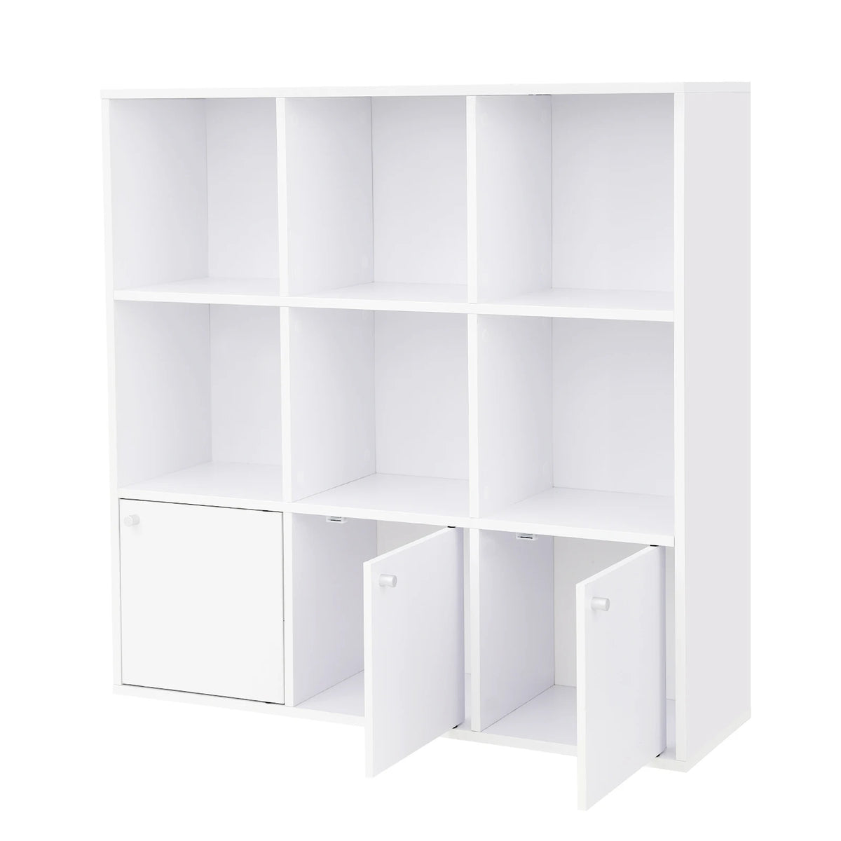 VASAGLE Bookshelf for Home Office, 9-Cube Bookcase Display Shelf, Freestanding Cube Unit Storage Rack with 3 Bottom Cabinets - vue 3 sur 7