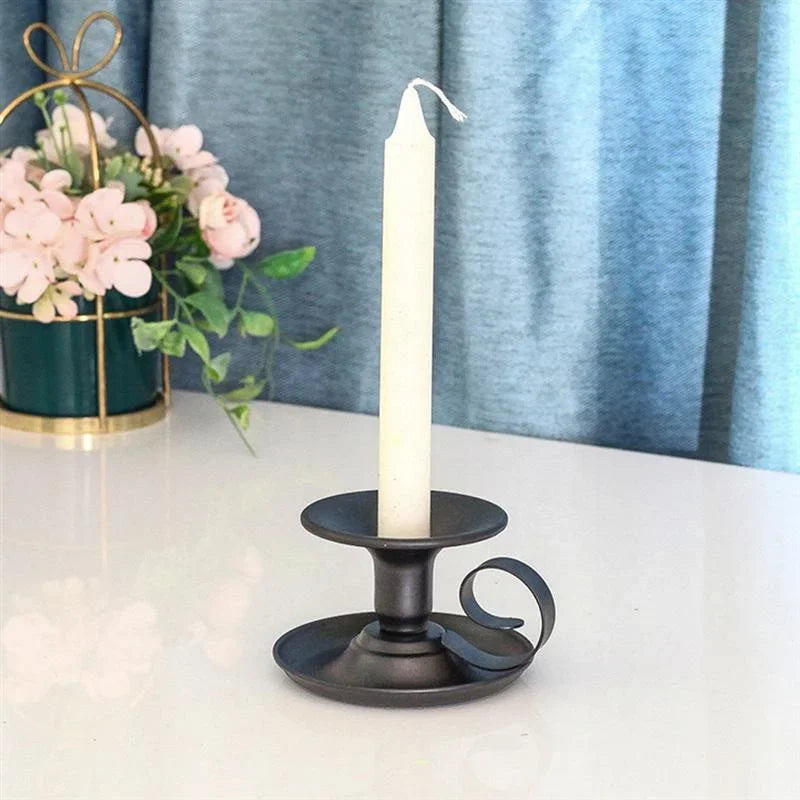 Vintage tea cup style iron candle holder - vue 8 sur 8
