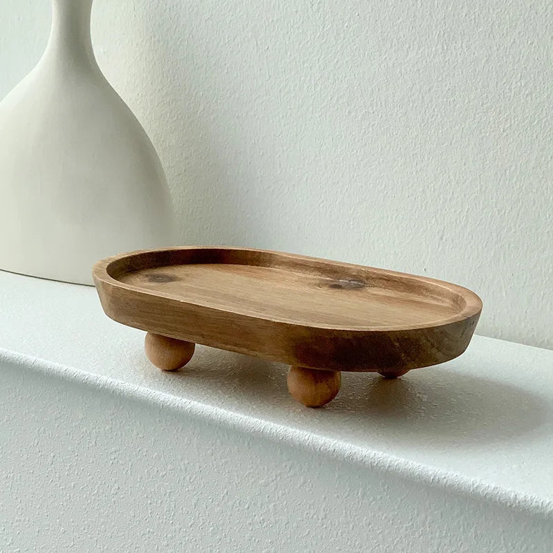 Multifunctional wooden tray for storage and decoration - vue 7 sur 7