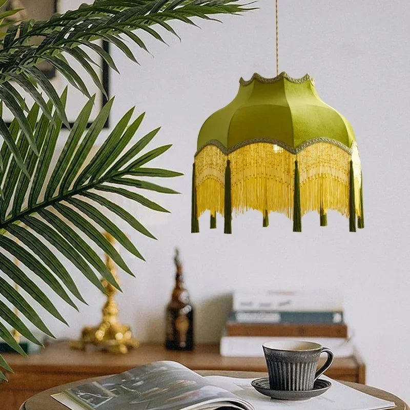 Retro LED pendant ceiling light with tassels for elegant interiors