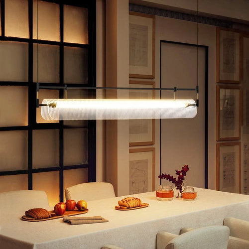 Modern Italian minimalist acrylic LED pendant light - vue 4 sur 18