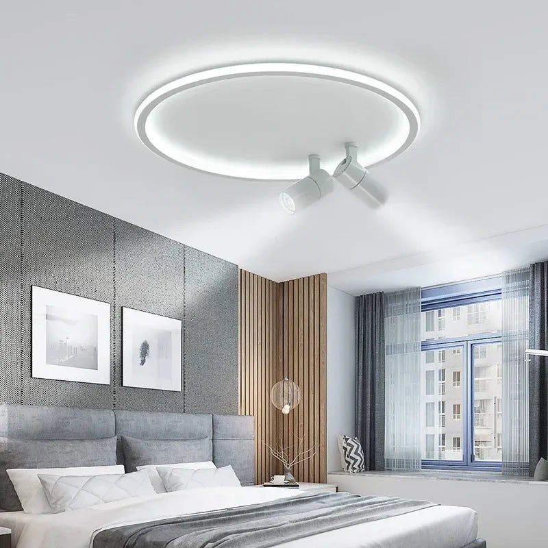 Modern LED ceiling light with spotlight chandelier - vue 6 sur 12