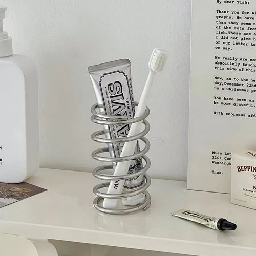 Stainless steel toothbrush holder for bathroom - vue 3 sur 6