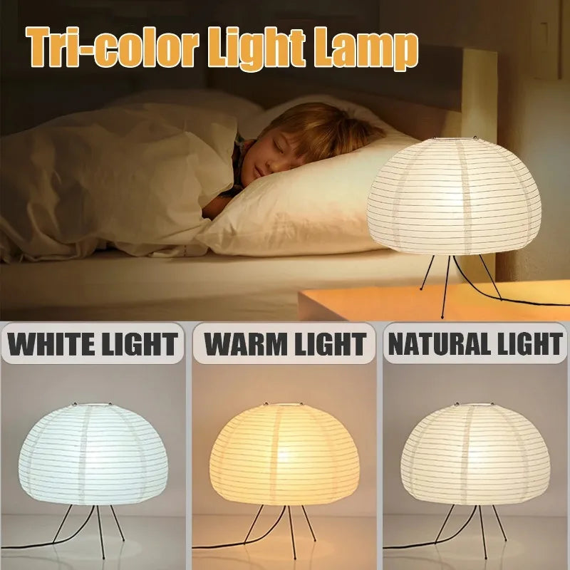 Wabi sabi rice paper bedside lamp retro creative decorative - vue 5 sur 9