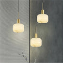 Modern marble and copper chandelier with elegant Nordic design