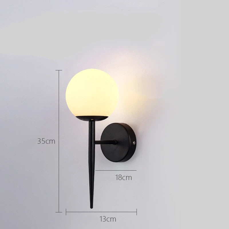 Modern Nordic LED glass ball wall light artistic decor