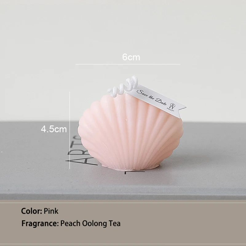 decorative natural soy wax seashell scented candles - vue 8 sur 12