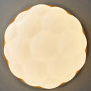 Minimalist nordic LED ceiling light in acrylic and wood, pumpkin shape