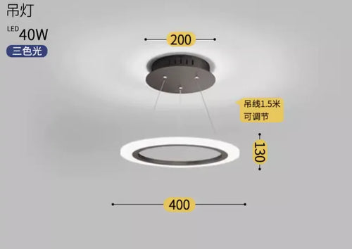 Modern minimalist nordic LED chandelier italian creative ring - vue 13 sur 12
