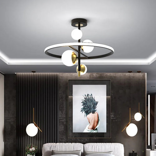 Modern LED ring ceiling light for indoor decor - vue 2 sur 7