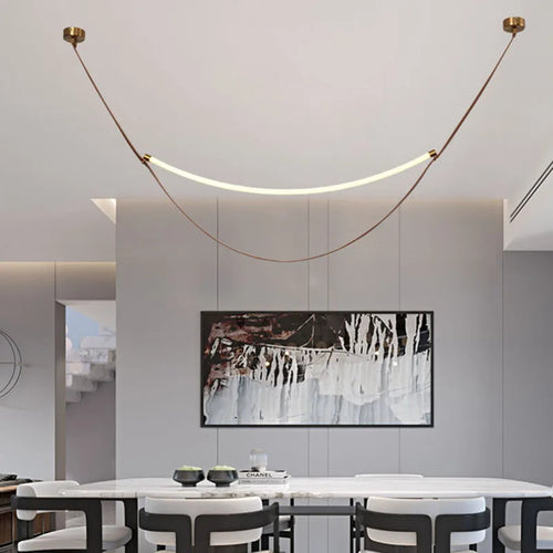 LED chandelier in silicone and artificial leather for hotel - vue 5 sur 11