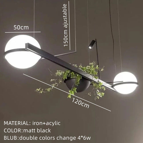 Modern nordic chandelier with hanging led flower pot - vue 12 sur 18