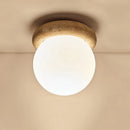 Wabi sabi Japanese industrial LED travertine ceiling light