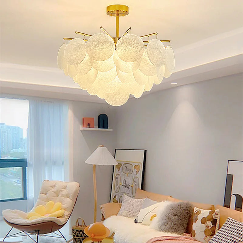 Glass Chandelier with Luxury Romantic Wind Chimes