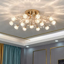 Luxury nordic crystal flower glass LED decorative chandelier