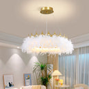 Nordic feather chandelier for girls' room creative luxury style