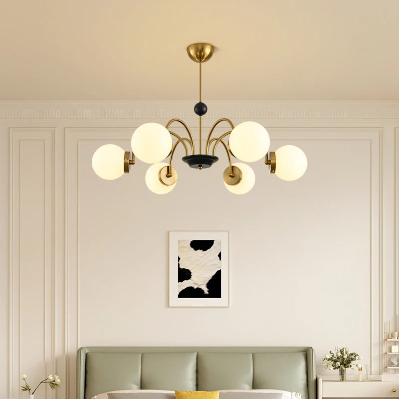 Modern Bauhaus magic bean chandelier French cream luxury - vue 3 sur 16