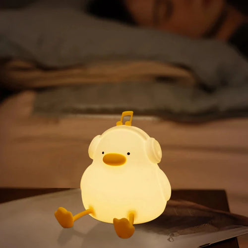 Rechargeable silicone duck night light USB dimmable birthday gift