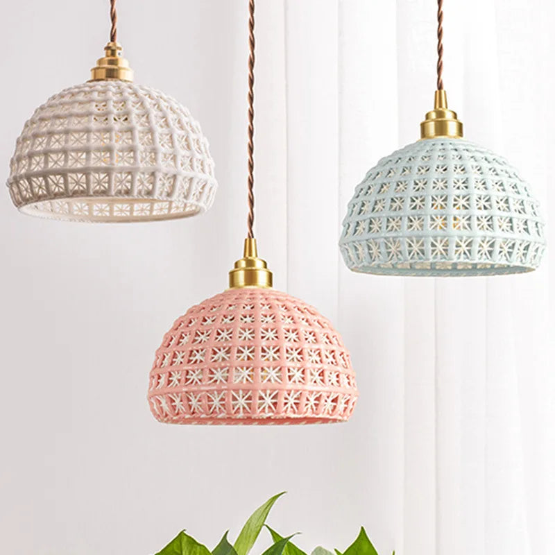 Nordic ceramic pendant light luminaria lighting