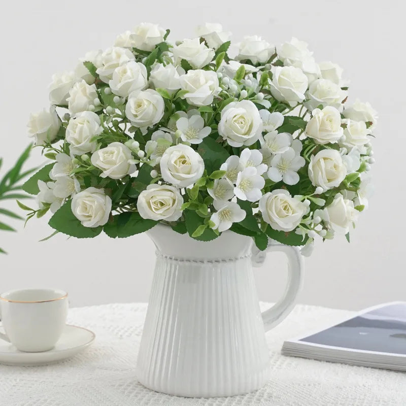 Artificial wedding flowers bouquet roses hydrangea floral decoration