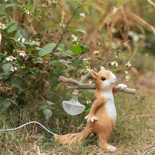 resin squirrel table lamp small decorative night light for children - vue 3 sur 8