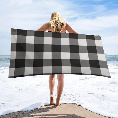 Serviette de plage carreaux légère anti sable rapide - vue 7 sur 6