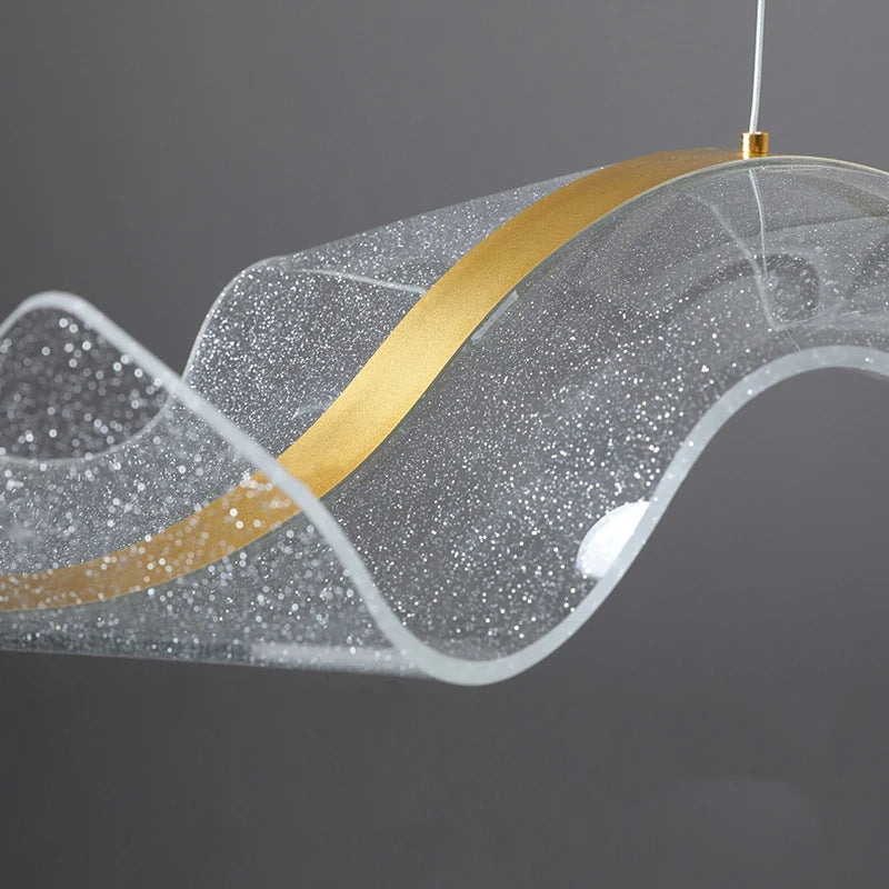Modern design LED chandelier for interior adjustable in transparent acrylic - vue 5 sur 8
