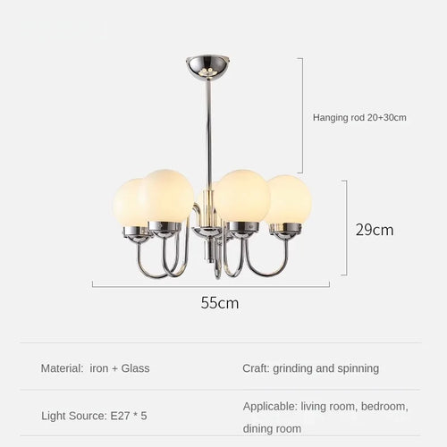 Minimalist glass and iron pendant light for modern spaces - vue 9 sur 9